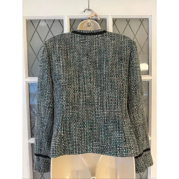 DAISY FUENTES Tweed Blazer Jacket  Lined Size Large - Image 3