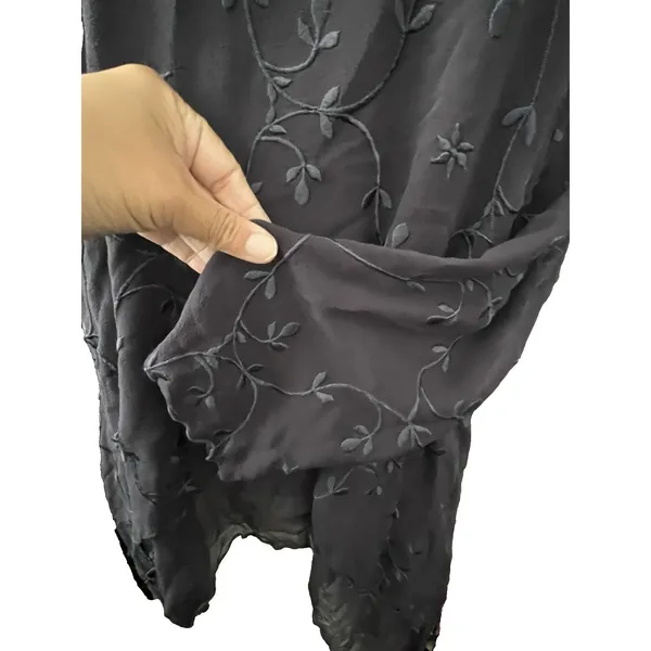 Vtg Dark Romantic Floral Top S Asymmetrical Embroidered Purple Romantic Feminine - Image 5