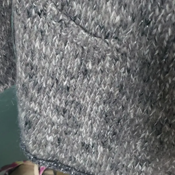 Maryline mohair wool cardigan sweater made in Italy metallic threading oversized - Image 6