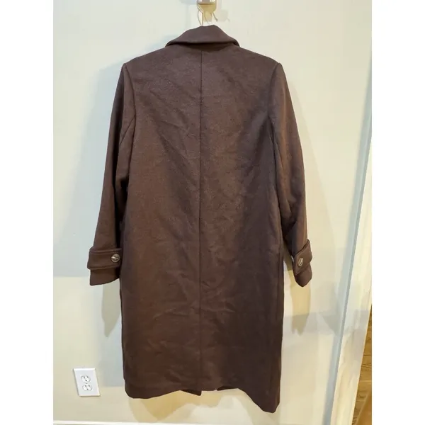 House of Harlow 1960 brown long wool-blend coat Size Medium Overcoat - Image 4