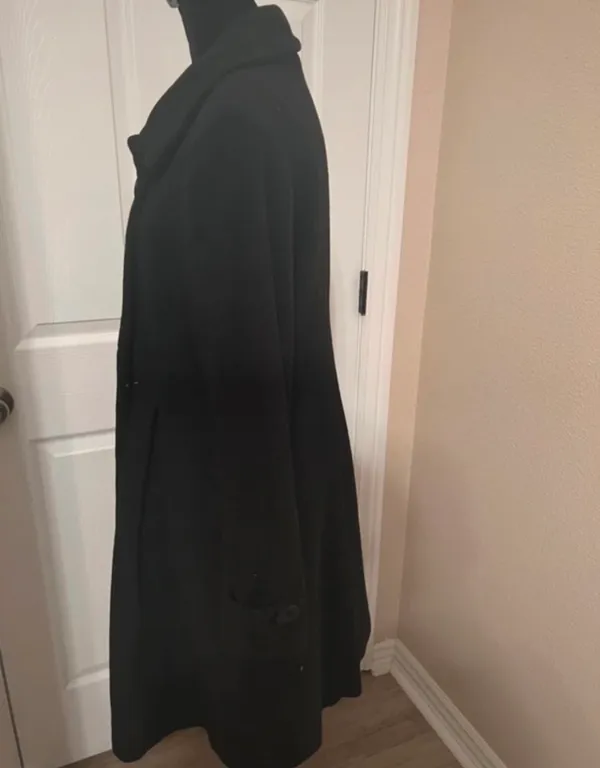 Black wool blend trench coat - Image 7