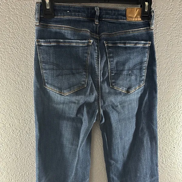 American Eagle Outfitters Super High Waisted Split Hem Flare & Wide Leg Jeans - Image 11