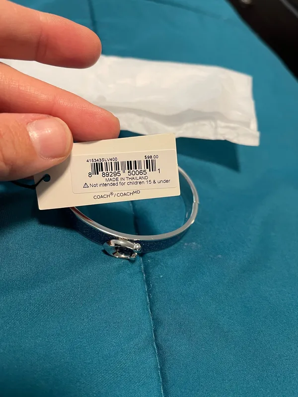 Coach signature logo hinged bangle bracelet NWT - Image 8