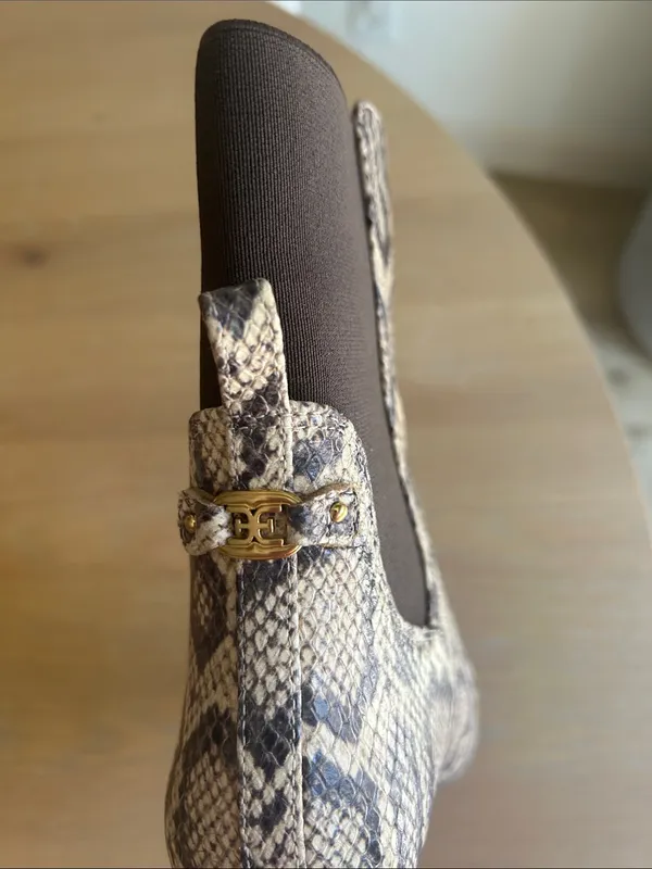 Sam Edelman Lani Chelsea Bootie Slip kitten heel snakeskin 7.5, NWT no box - Image 9