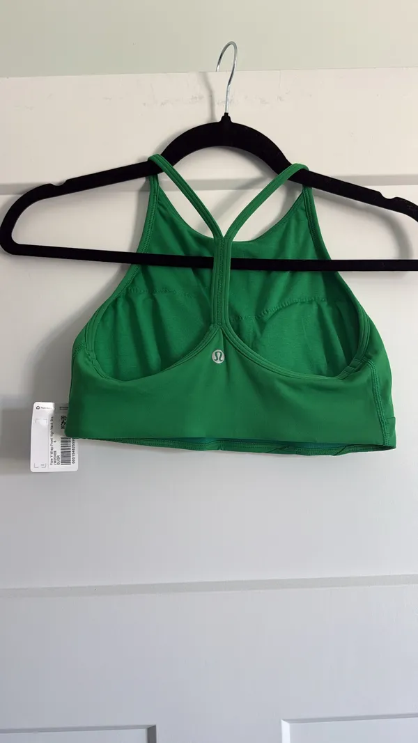 Lululemon Size 6 Flow Y Wrap Front High Neck Bra in Green - Image 2