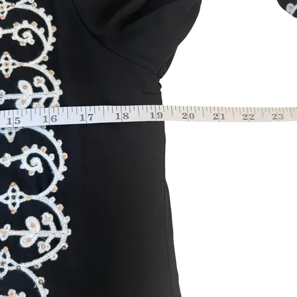Lulus A Day in the Life Black and White Embroidered Dress Size Medium‎ Kaftan - Image 11