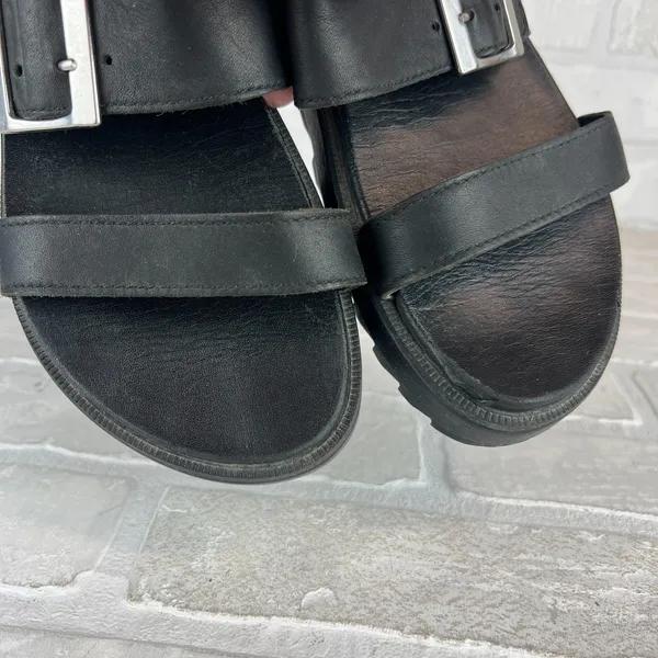 SOREL Roaming Buckle Sandals Womens 7.5 Black Platform Double Strap Slip On - Image 9