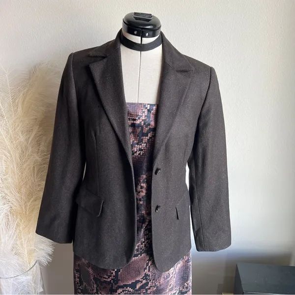 SISLEY brown tweed belted tailored blazer - Image 7