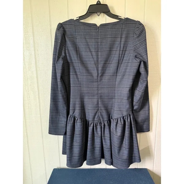 Gianni Bini Kendall Blue Plaid Square Neck Drop Waist Mini Dress NWT Size 10 - Image 6