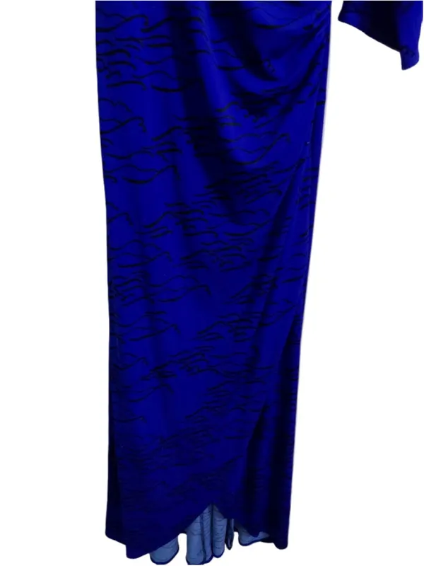 Leota Wrap Midi Dress Women's Size L Blue Black - Image 5
