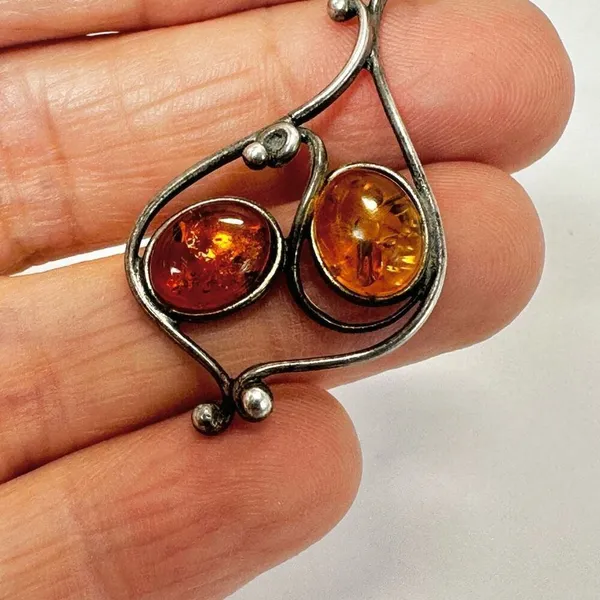 Sterling silver Baltic amber pendant Silver - Image 6
