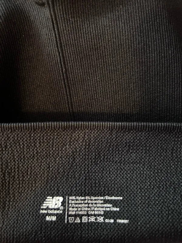Black New Balance Biker Ribbed Shorts - Image 3