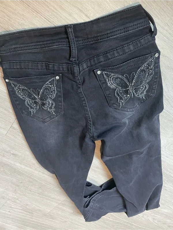 Women's Black Bootcut Jeans Size 25 - Image 3