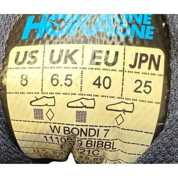 Hoka One One Bondi 7 Shoes Womens Size 8 Blue Mesh Running Sneakers 1110519BIBBL - Image 4