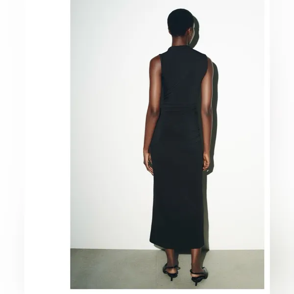 Zara black cutout sparkly‎ midi dress - Image 4