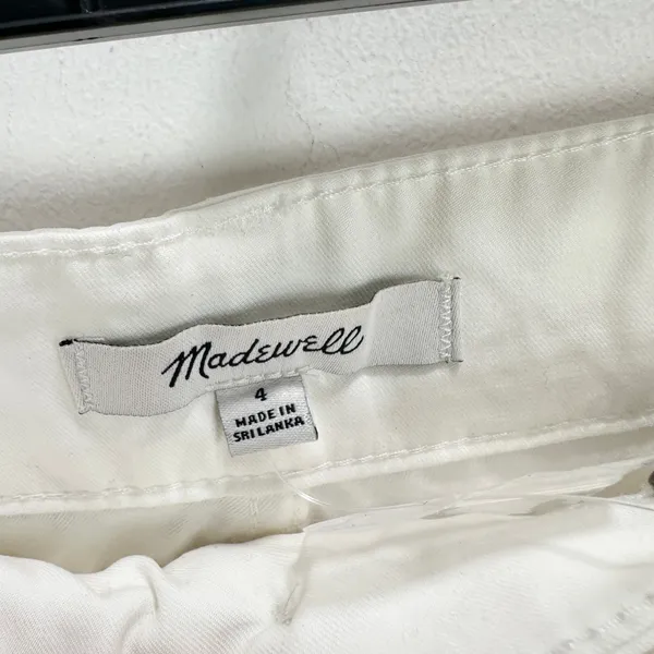 Madewell The Barrel Leg Utility Pant Garment Dyed Twill White Cargo US 4 NWT - Image 9