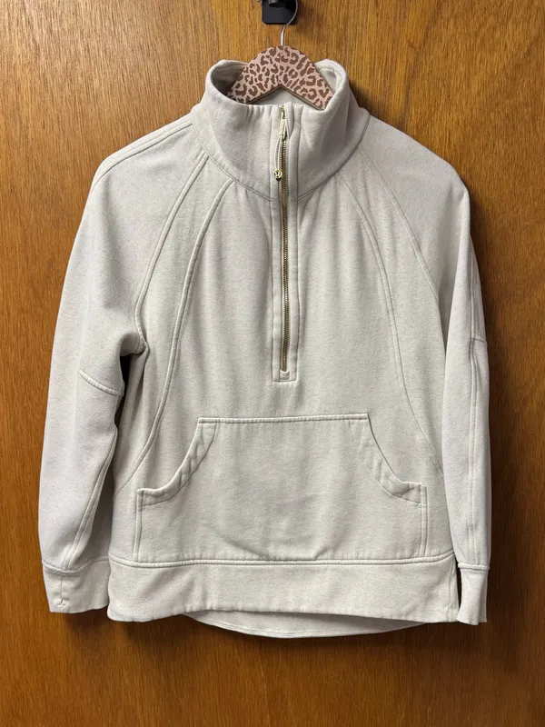 Lululemon Scuba Oversized Funnel Neck Half 1/2 Zip Sweatshirt Long Gold XS/S - Image 14