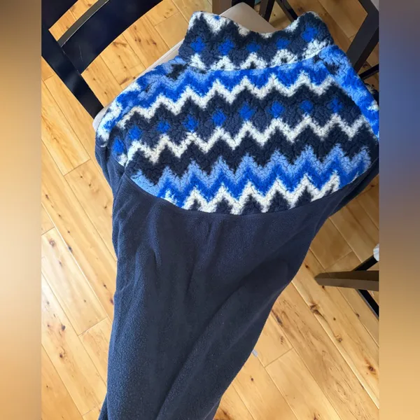 Aerie Hometown Holiday Blue Sherpa Quarter Zip Sweatshirt XL - Image 6