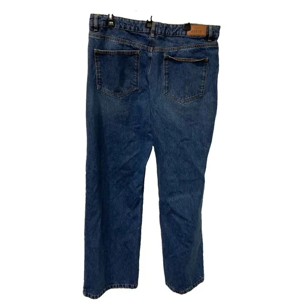 Women's Sezane Denim Wide Leg Jeans Dark Wash Blue Size FR 46/US 14-16 (38x32) - Image 8