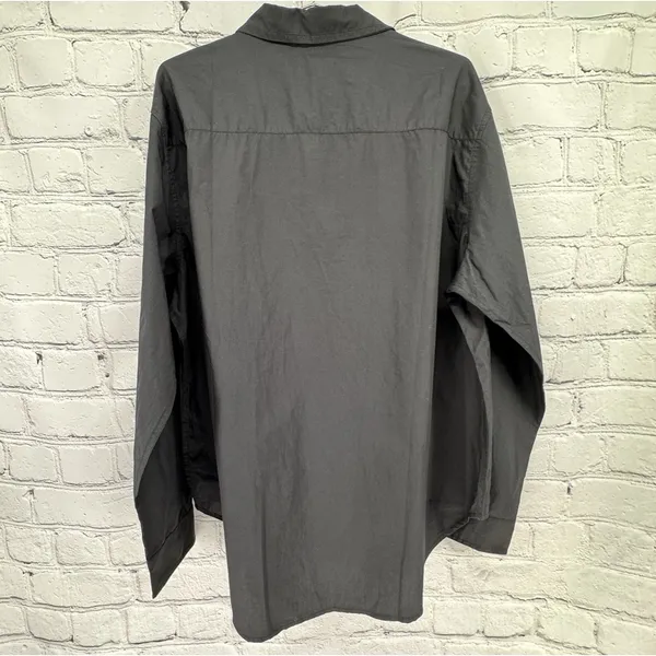NWT Quince Poplin Long Sleeve Shirt Women's XL Black 100% Organic Cotton LS - Image 4