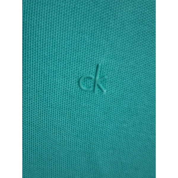 Calvin Klein Womens‎ Classic Fit Teal Polo Shirt Size M - Image 2