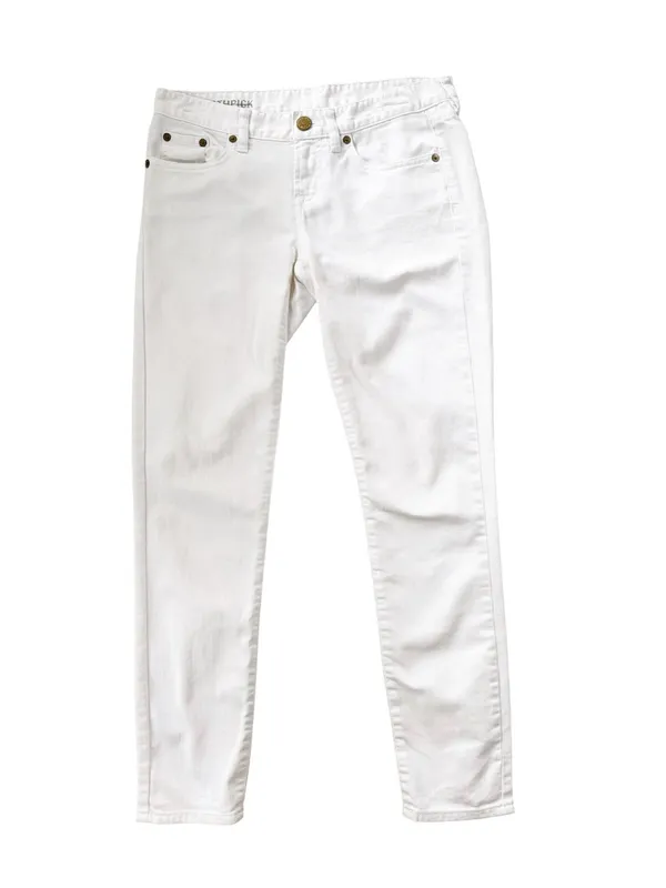 J. Crew 8" Toothpick Denim Ankle Jean in White Wash Size 27 - Image 4
