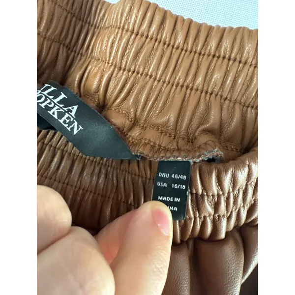 Women’s Ulla Popken Size 16/18 Brown Faux Leather Skirt - Image 5