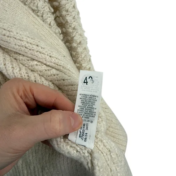 Aerie Chelsea Jacket Cream Boucle Balloon Sleeve Popcorn Yarn‎ Womens Large - Image 8