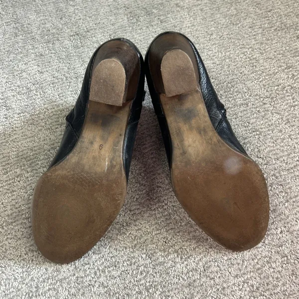 Madewell The Billie Ankle Boots Womens 9 Black Leather Stacked Block Heel - Image 7
