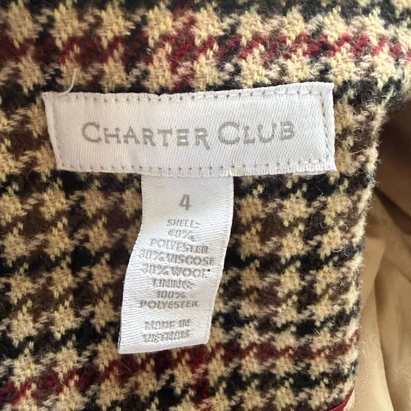Charter Club long sleeve collared button down fully lined houndstooth blazer 4 - Image 9