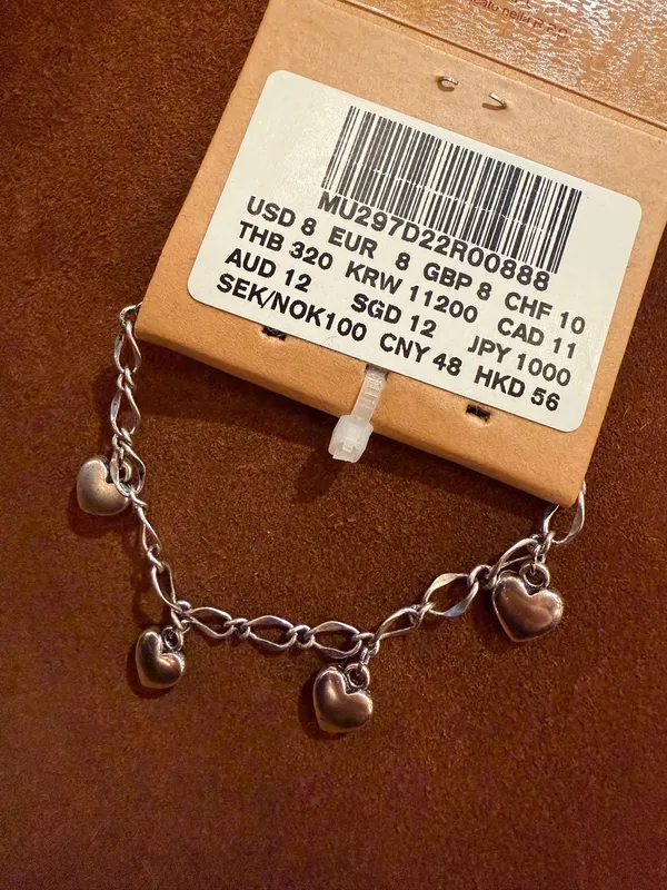 Brandy melville silver heart charm bracelet - Image 5