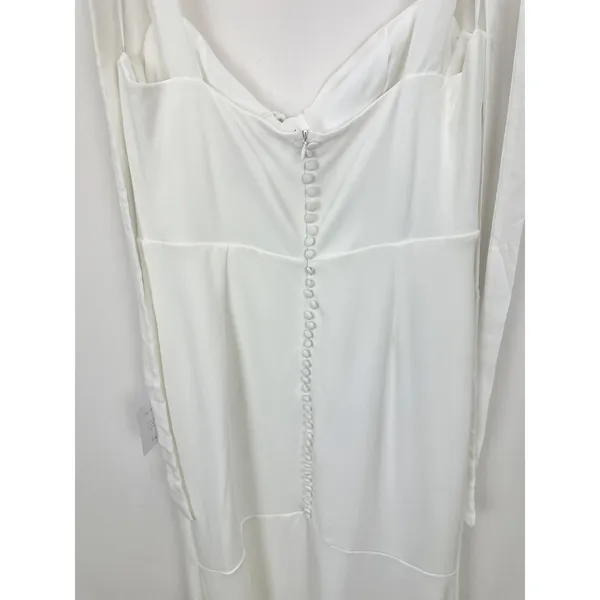 Lulus Splendid Love White Bustier Tie-Strap Mermaid Maxi Dress Wedding Large NWT - Image 7