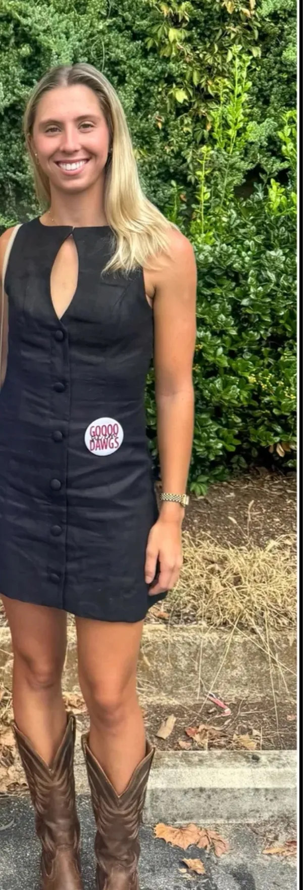 Reformation Black Mini Dress - Image 3