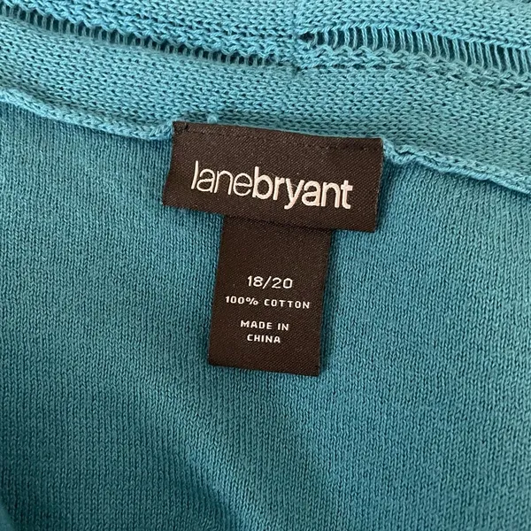 Lane Bryant Women Tunic Cardigan‎ Sweater 18/20 Teal Open Front Casual Office - Image 2