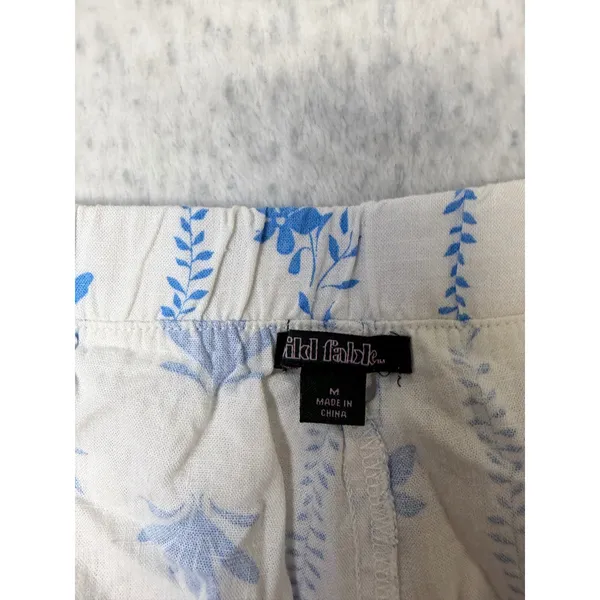 Wild Fable‎ Azure Blue White Linen Blend Print Mini Skort Womens Medium NWT - Image 5