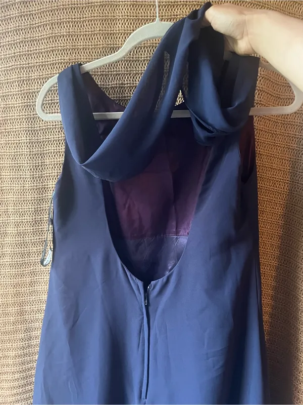 Alfred Angelo Navy Maxi Dress with Sleeveless Scoop Neck - Image 4