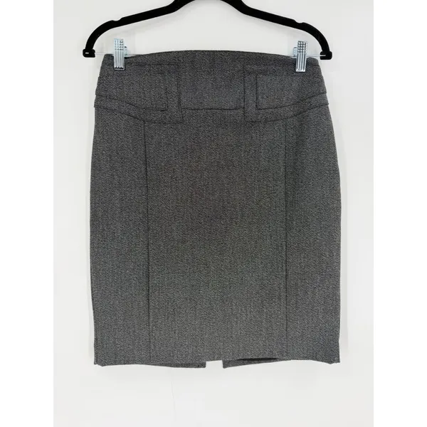 Express Pencil Skirt Size 4 Grey Slit Buckle‎ Office Siren Corporate Office - Image 3