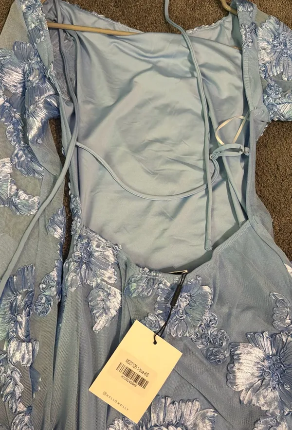 Hello Molly Blue Mesh Mini Dress Size Small - Image 2