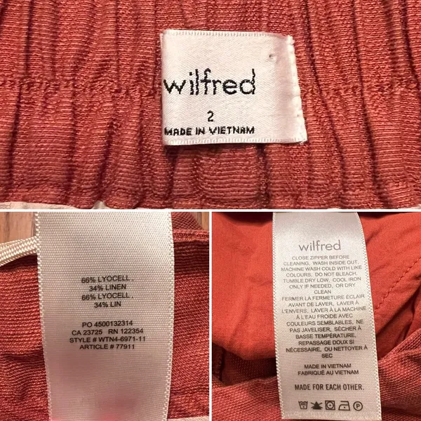 Aritzia Wilfred Fable‎ High-Rise Pleated Linen Mini Shorts Moroccan Spice Size 2 - Image 14