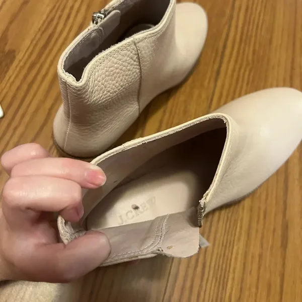 J. Crew Frankie Tumbled Leather Ankle Booties Beige Women’s Size 8 - Image 7