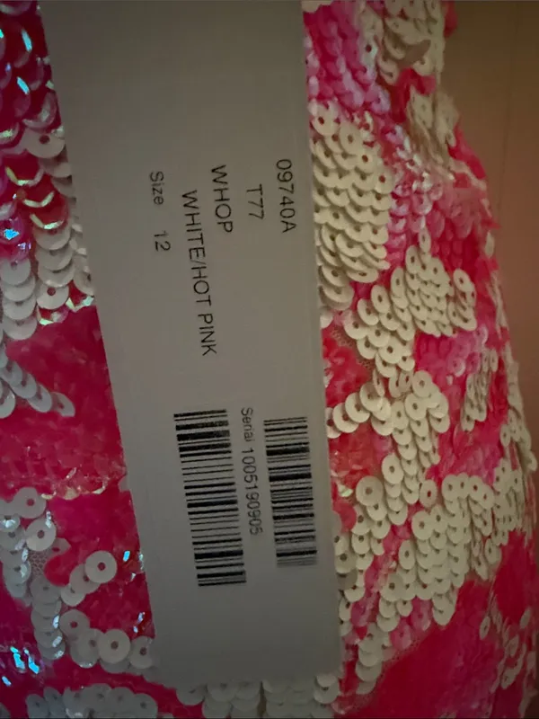 Jovani Pink and White Sequin Floral Mini Dress - Image 3