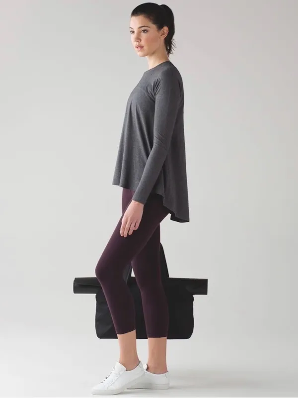 Lululemon Acadia Long Sleeve Heathered Pitch Grey Athletic Active Top Shirt - Image 13
