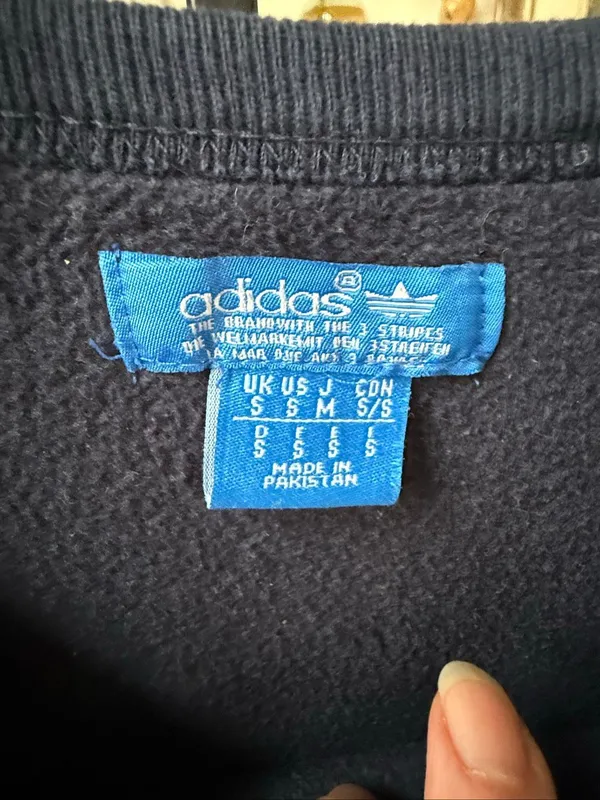 Adidas Navy Blue Trefoil Logo Sweatshirt S - Image 4