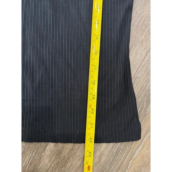 SPANX Ribbed Tank Top Small Black Shaping Stretch Scoop Neck - Image 2