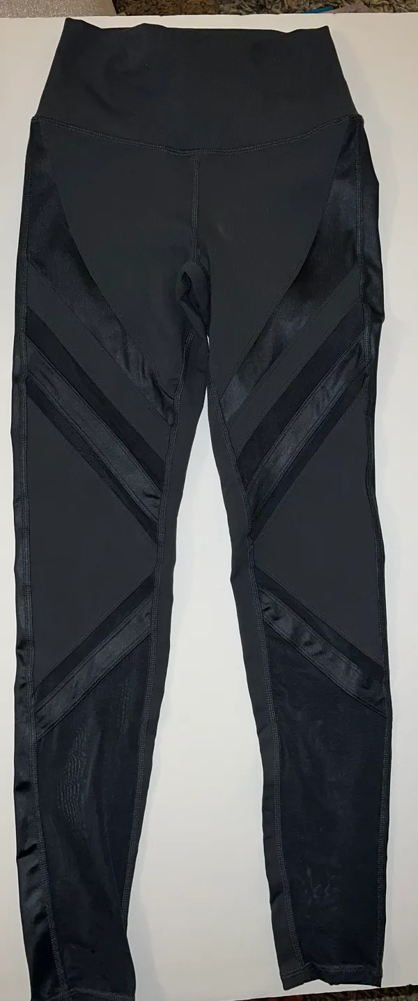 Alo Leggings Pants Womens Xtra Small XS Gray Pull On Skinny RN# 87370 Mesh - Image 4