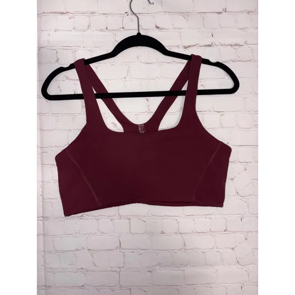 Free People Movement Never Better Square Neck Bra Burgundy Wine L Large‎ - Image 3