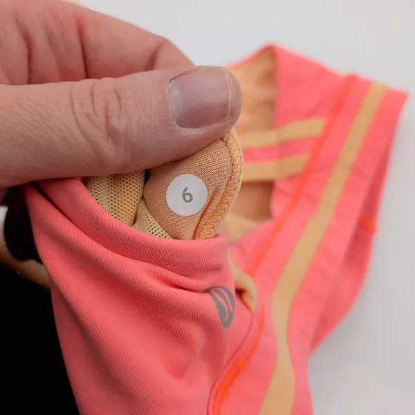 Lululemon‎ Rack Pack Sports Bra Pink Orange Colorblock Cross Back Womens Size 6 - Image 4