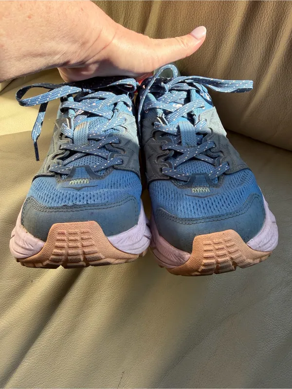 HOKA Anacapa Breeze Low Women’s 6 Blue Pink Trail Hiking Vibram Megagrip Outdoor - Image 3