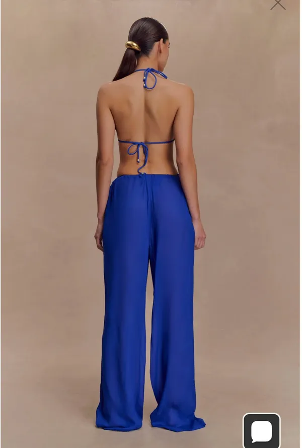 Tonya Sheer Straight Leg Cobalt Pants - Image 3