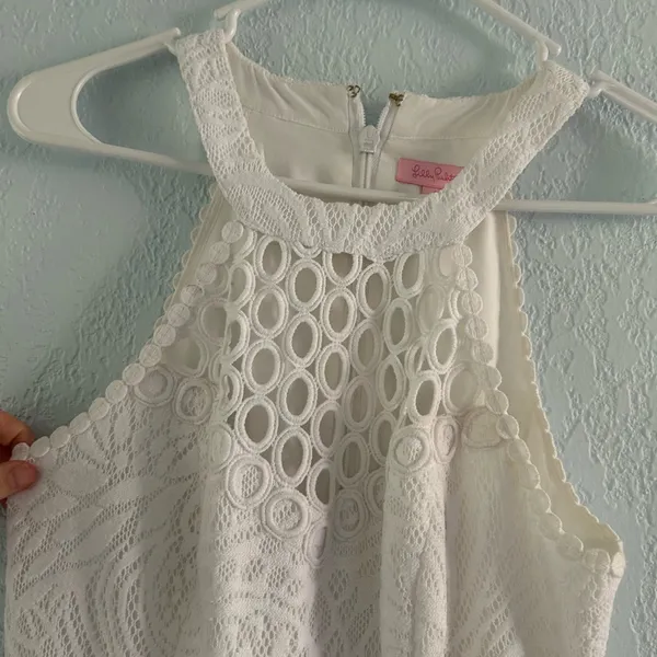 White Eyelet Lily Pulitzer Dress with pockets - Image 11